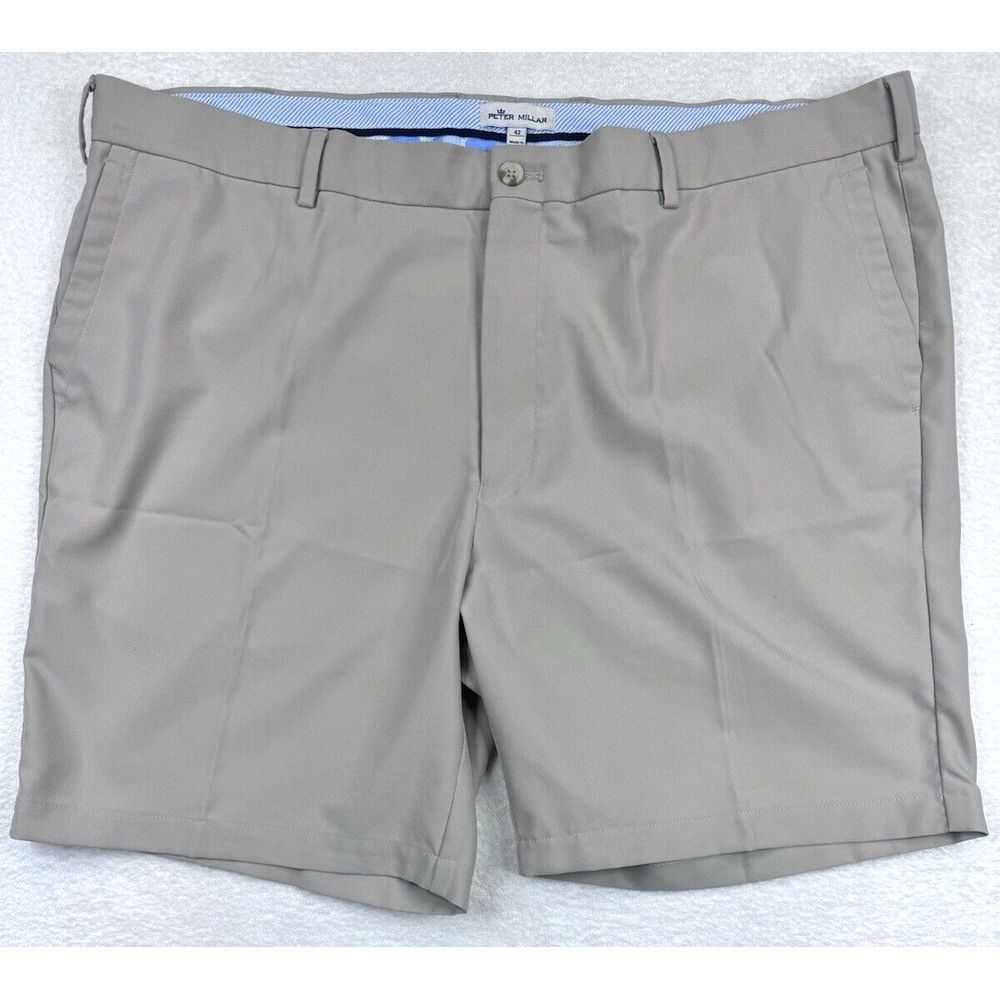 Peter Millar‎ Crown Crafted Shorts Mens 42 Beige Performance Stretch Golf Chino